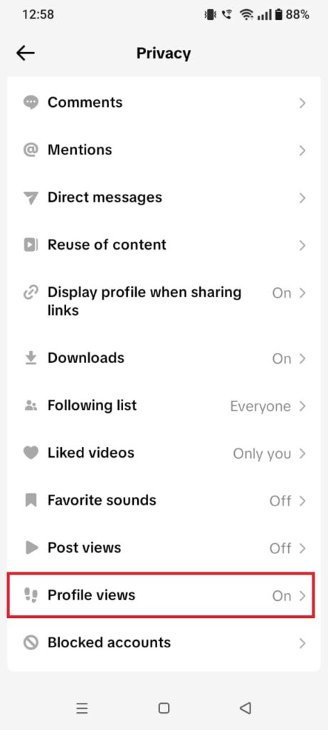 profile views