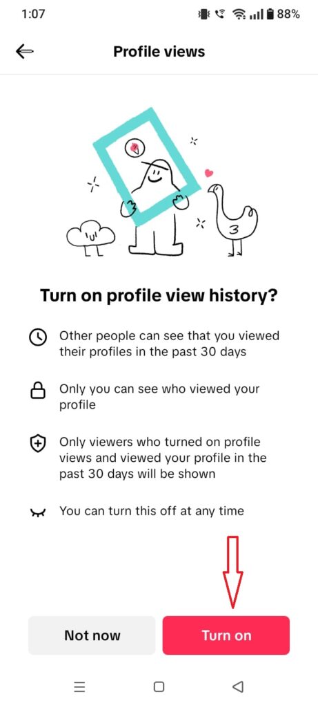 turn on profile views