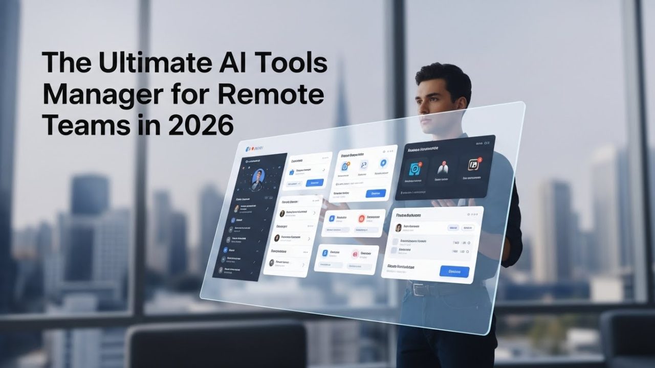 AI tools manager dashboard helping remote teams collaborate, automate workflows, and boost productivity in 2026